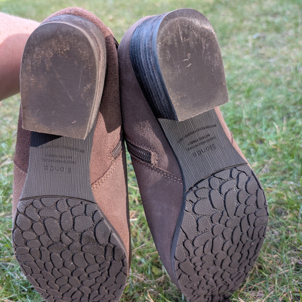 Blondo Taupe Suede Ankle Booties - Picture 6 of 8